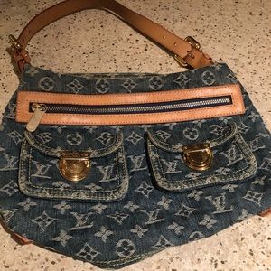 Blue denim hobo bag was purchased in Paris
